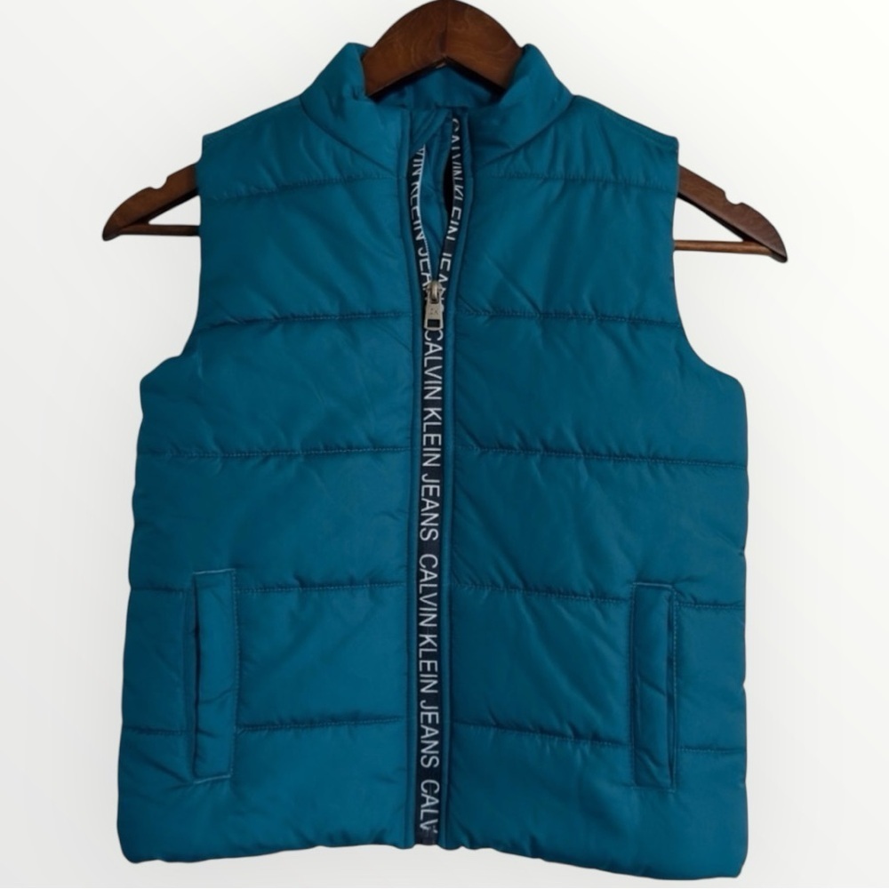 CALVIN KLEIN Little Kids Boys Blue Puffer Vest Size 5